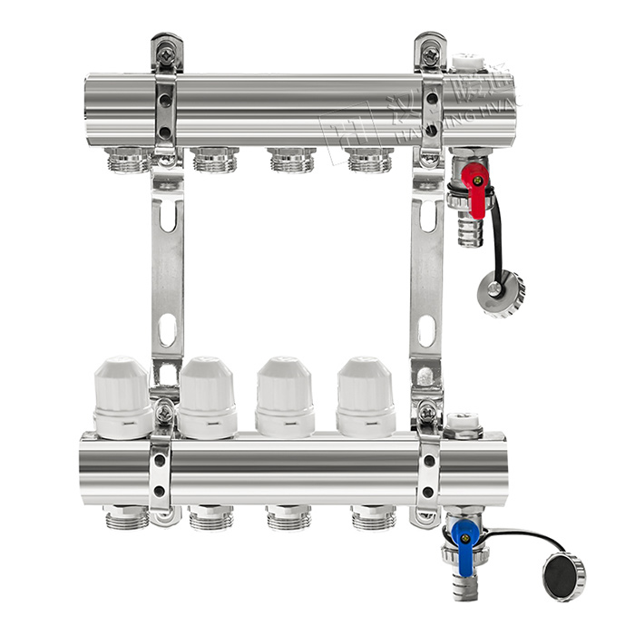 Brass Manifold With Drain and Air Vent Valve H2002C